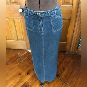 90s Full Length Denim Skirt